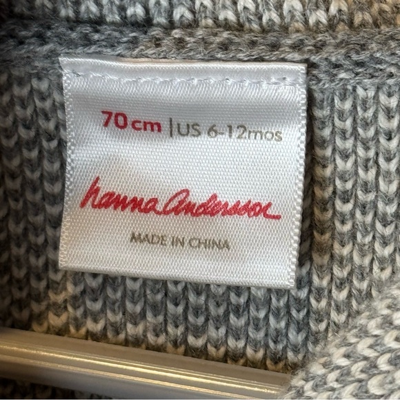 Hanna Andersson Tannenbaum Hoodie Cardigan Cotton & Wool 6-12M - Picture 11 of 13